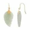 Flash Sale 👍 Unbranded 10k Gold Jadeite Jade Leaf Earrings 🤩