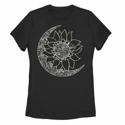 Top 10 ✔️ Unbranded Juniors' Moon & Sun Inside Sunflower Graphic Tee Black 🤩