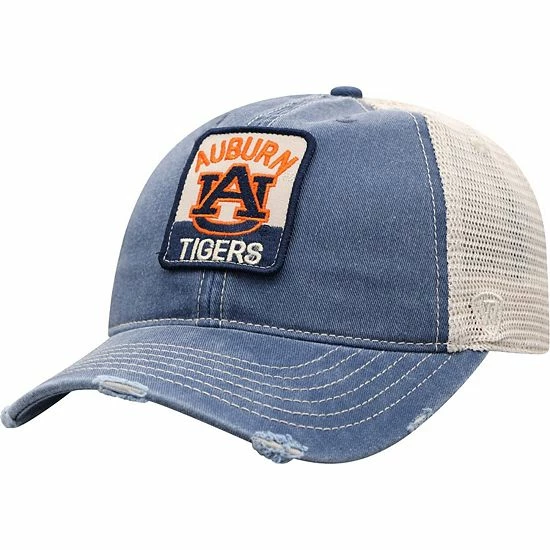 Wholesale 🥰 Unbranded Men's Top Of The World Navy/Natural Auburn Tigers Ol' Faithful Trucker Snapback Hat 🎁