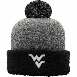 Brand new 🥰 Unbranded 👩 Women's Top Of The World Black West Virginia Mountaineers Snug Cuffed Knit Hat With Pom ❤️