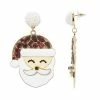 Hot Sale 🤩 Unbranded Enamel Santa Face With Stone & Beaded Hat Drop Earrings ⭐