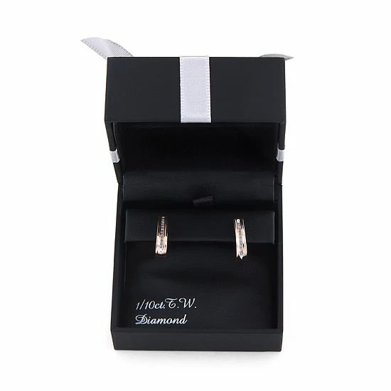 Wholesale 👍 Unbranded Sterling Silver 1/10 Carat T.W. Diamond J-Hoop Earrings 🥰 - Image 2