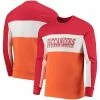 Outlet 💯 Unbranded Men's Junk Food Red/Orange Tampa Bay Buccaneers Color Block Pullover Sweatshirt ⭐