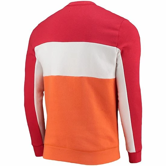 Outlet 💯 Unbranded Men's Junk Food Red/Orange Tampa Bay Buccaneers Color Block Pullover Sweatshirt ⭐ - Image 4