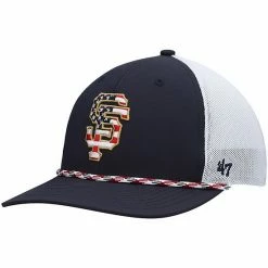 Hot Sale 💯 Unbranded Men's '47 Navy/White San Francisco Giants Flag Fill Trucker Snapback Hat 🌟