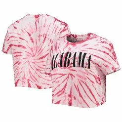 Best Pirce ✔️ Unbranded 👩 Women's Pressbox Crimson Alabama Crimson Tide Showtime Tie-Dye Crop T-Shirt 🥰