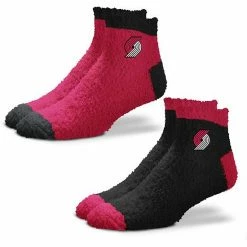 Brand new ⌛ Unbranded 👩 Women's For Bare Feet Portland Trail Blazers 2-Pack Team Sleep Soft 🧦 Socks ✔️