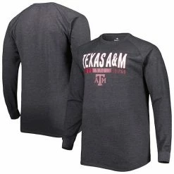 Best Sale 💯 Unbranded Men's Heather Gray Texas A&M Aggies Big & Tall Two-Hit Raglan Long Sleeve T-Shirt ⭐