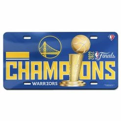 Cheapest 🔥 Unbranded WinCraft Golden State Warriors 2022 NBA Finals Champions Logo Metallic Laser Cut Acrylic License Plate 🧨