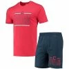 New 🥰 Unbranded Men's Concepts Sport Navy/Red Cleveland Indians Meter T-Shirt And Shorts Sleep Set 👏