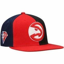 Outlet 👏 Unbranded Men's Mitchell & Ness Red Atlanta Hawks NBA 75th Anniversary What The? Snapback Hat 😀