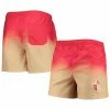 Deals ❤️ Unbranded Men's FOCO Scarlet San Francisco 49ers Retro Dip-Dye Swim Shorts ⌛