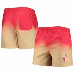 Deals ❤️ Unbranded Men's FOCO Scarlet San Francisco 49ers Retro Dip-Dye Swim Shorts ⌛