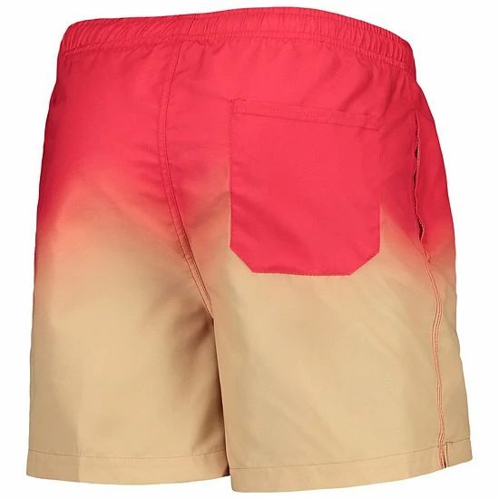 Deals ❤️ Unbranded Men's FOCO Scarlet San Francisco 49ers Retro Dip-Dye Swim Shorts ⌛ - Image 3