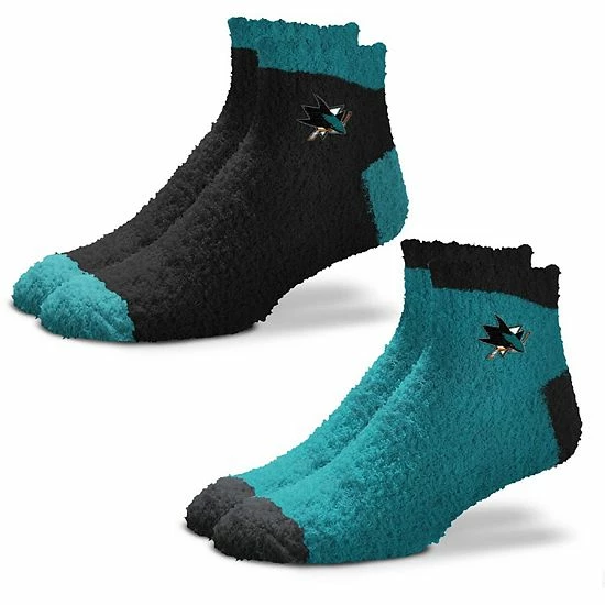 Buy ๐ Unbranded ๐ฉ Women's For Bare Feet San Jose Sharks 2-Pack Team Sleep Soft ๐งฆ Socks ๐