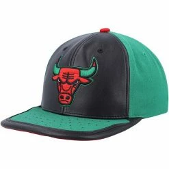 Best deal ⌛ Unbranded Men's Mitchell & Ness Black/Green Chicago Bulls Day One Snapback Hat 🤩