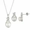 Promo 😀 Unbranded Sterling Silver Freshwater Cultured Pearl Pendant & Stud Earring Set 😉