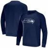 Outlet 😍 Unbranded Men's NFL X Darius Rucker Collection By Fanatics College Navy Seattle Seahawks Raglan Fleece Pullover Sweatshirt 👏