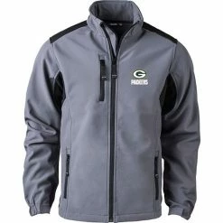 Budget 🎉 Unbranded Men's Dunbrooke Charcoal Green Bay Packers Circle Softshell Fleece Full-Zip Jacket ✨