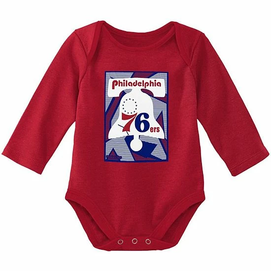 Coupon ๐ฅ Unbranded Newborn & Infant Mitchell & Ness Blue/Red Philadelphia 76ers 3-Piece Hardwood Classics Bodysuits & Cuffed Knit Hat Set ๐ - Image 3
