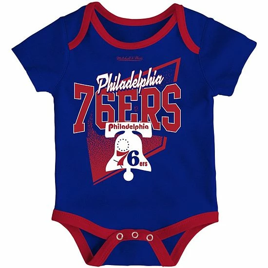 Coupon ๐ฅ Unbranded Newborn & Infant Mitchell & Ness Blue/Red Philadelphia 76ers 3-Piece Hardwood Classics Bodysuits & Cuffed Knit Hat Set ๐ - Image 4