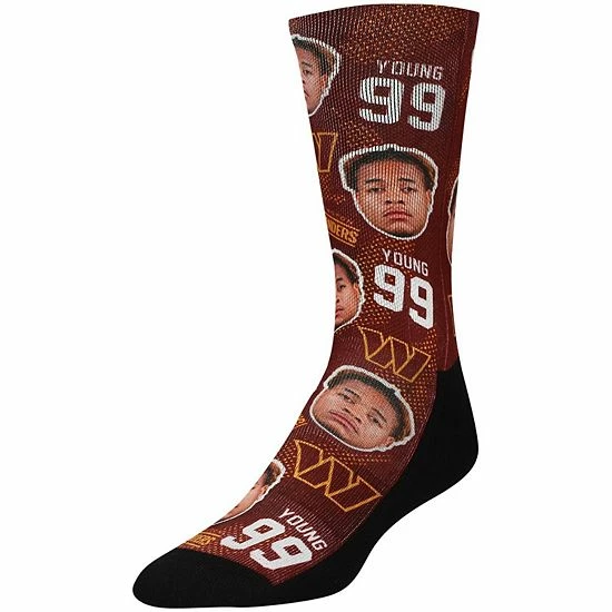 Buy ๐ Unbranded Men's Rock Em ๐งฆ Socks Chase Young Washington Commanders Football Guy Crew ๐งฆ Socks ๐ฅ