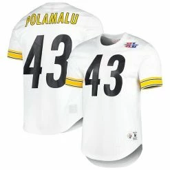 Buy 🥰 Unbranded Men's Mitchell & Ness Troy Polamalu White Pittsburgh Steelers Retired Player Name & Number Mesh Top ✔️