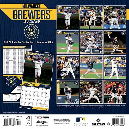 Flash Sale 😉 Unbranded Milwaukee Brewers 2023 12" X 12" Team Wall Calendar ✨ - Image 3