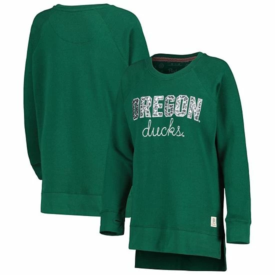 Promo ๐ Unbranded ๐ฉ Women's Pressbox Green Oregon Ducks Steamboat Animal Print Raglan Pullover Sweatshirt ๐ - Image 2