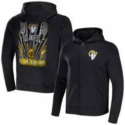 Wholesale ⭐ Unbranded Men's NFL X Darius Rucker Collection By Fanatics Black Los Angeles Rams Rocker Full-Zip Hoodie ⭐
