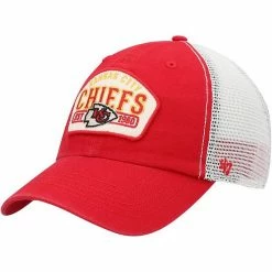 Deals 🔥 Unbranded Men's '47 Red/Natural Kansas City Chiefs Penwald Trucker Clean Up Snapback Hat 🤩