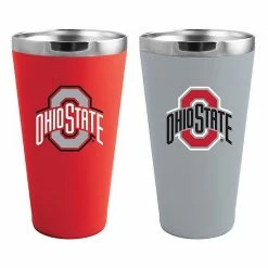 Wholesale 🤩 Unbranded Ohio State Buckeyes Team Color 2-Pack Stainless Steel Pint Glass Set ⌛