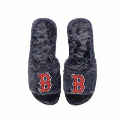 Best deal 🌟 Unbranded 👩 Women's FOCO Navy Boston Red Sox Rhinestone Fuzzy Slippers 👏