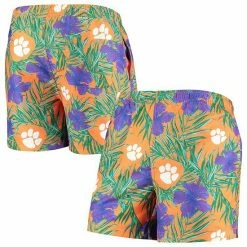 Wholesale 🛒 Unbranded Men's Orange Clemson Tigers Swimming Trunks 🌟