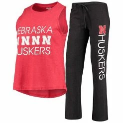 Top 10 🌟 Unbranded 👩 Women's Concepts Sport Scarlet/Black Nebraska Huskers Team Tank Top & Pants Sleep Set 👍