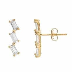Wholesale 😉 Unbranded 14k Gold Cubic Zirconia Ear Climber Earrings 🧨