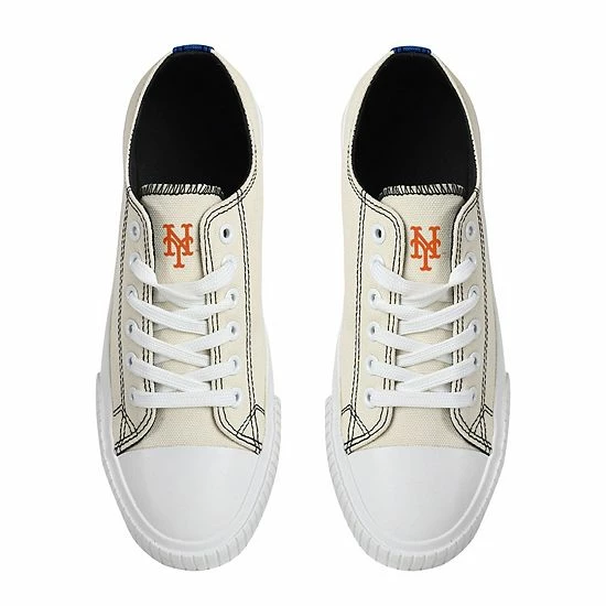 Hot Sale ๐คฉ Unbranded ๐ฉ Women's FOCO Cream New York Mets Low Top Canvas ๐ Shoes ๐งจ - Image 4