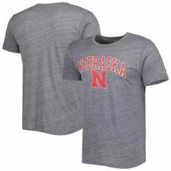 Promo 👍 Unbranded Men's League Collegiate Wear Heather Gray Nebraska Huskers 1965 Arch Victory Falls Tri-Blend T-Shirt ⌛