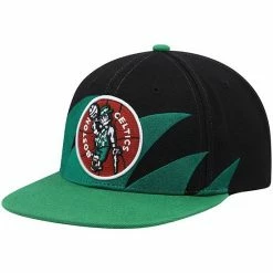 Outlet ✨ Unbranded Men's Mitchell & Ness Black/Kelly Green Boston Celtics Hardwood Classics Sharktooth Snapback Hat ✔️