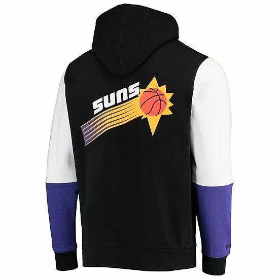 Best deal ⌛ Unbranded Men's Mitchell & Ness Black Phoenix Suns Hardwood Classics Fusion 2.0 Colorblock Pullover Hoodie 👏 - Image 3