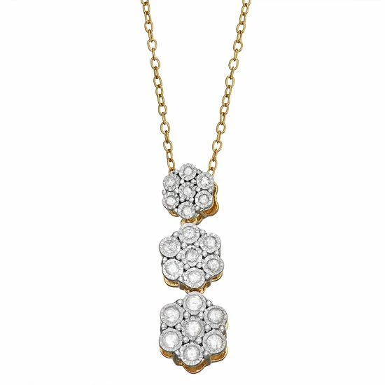 Best reviews of ๐ Unbranded Sterling Silver 1/4 Carat T.W. Diamond Flower Linear Pendant Necklace ๐งจ - Image 3