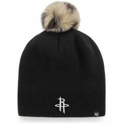 Cheapest 🤩 Unbranded 👩 Women's '47 Black Houston Rockets Serengeti Knit Beanie With Pom 💯