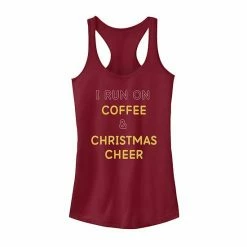 Promo 🥰 Unbranded Juniors' I Run On Coffee & ❄ Christmas Cheer Tank Top ❤️