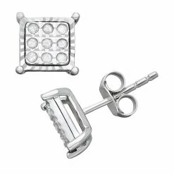 Coupon ✨ Unbranded Sterling Silver 1/6 Carat T.W. Diamond Square Stud Earrings 🌟