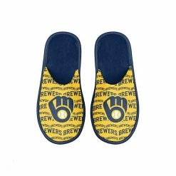 New 👏 Unbranded Youth FOCO Milwaukee Brewers Scuff Wordmark Slide Slippers 😉