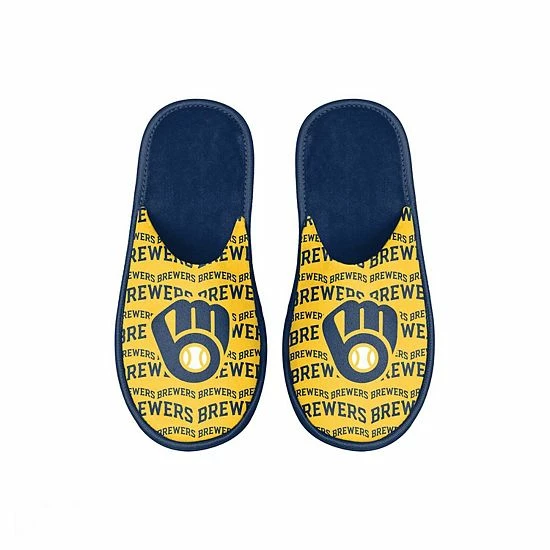 New ๐ Unbranded Youth FOCO Milwaukee Brewers Scuff Wordmark Slide Slippers ๐ - Image 2