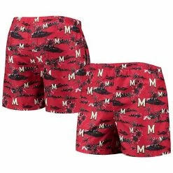 Wholesale 🎉 Unbranded Men's FOCO Red Maryland Terrapins Island Palm Swim Trunks ⭐
