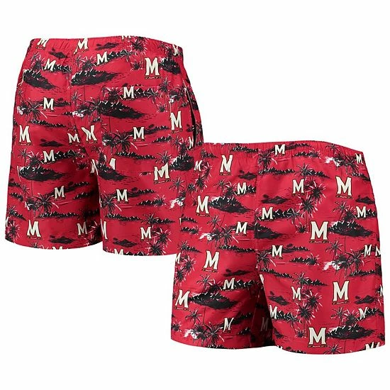 Wholesale ๐ Unbranded Men's FOCO Red Maryland Terrapins Island Palm Swim Trunks โญ