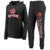 Flash Sale ✔️ Unbranded 👩 Women's Concepts Sport Black Toronto Raptors Pullover Hoodie & Pants Sleep Set 😉