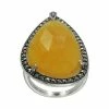 Cheapest 🔔 Unbranded Lavish By TJM Sterling Yellow Jade Teardrop Ring 🎉